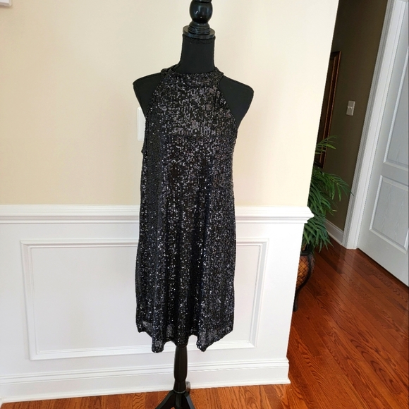 Cable & Gauge Dresses Cable Gauge Black Sequin Cocktailholiday